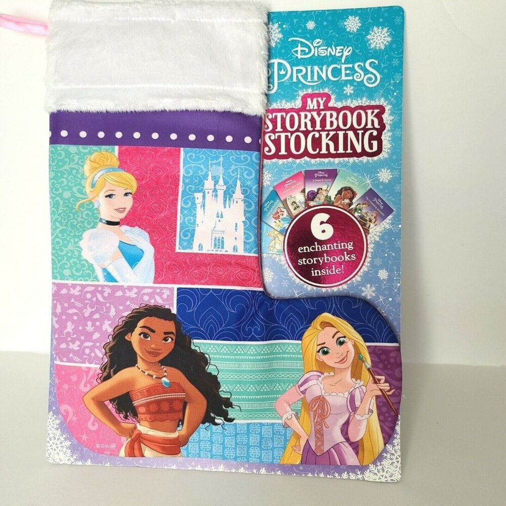 Disney Princess My Storybook Christmas Stocking Keepsake with 6 Books Inside NEW